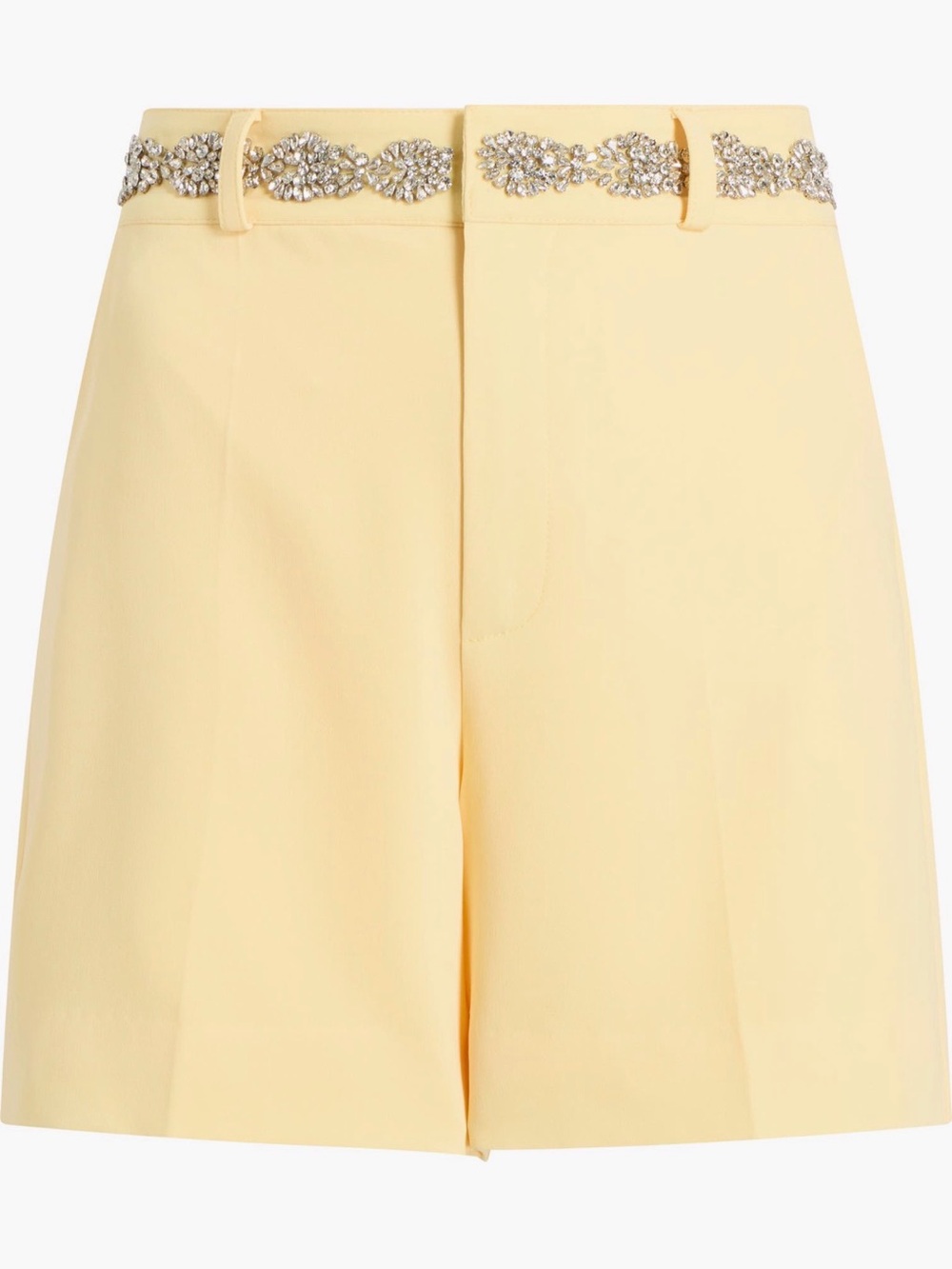 Cinq a Sept Samina Embellished Waist Yellow Women’s Dress Shorts - 14